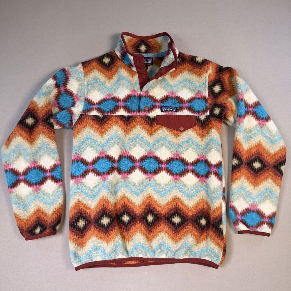 Patagonia Lightweight Synchilla Snap T Pullover Timber Twist Aztec Print X-Small